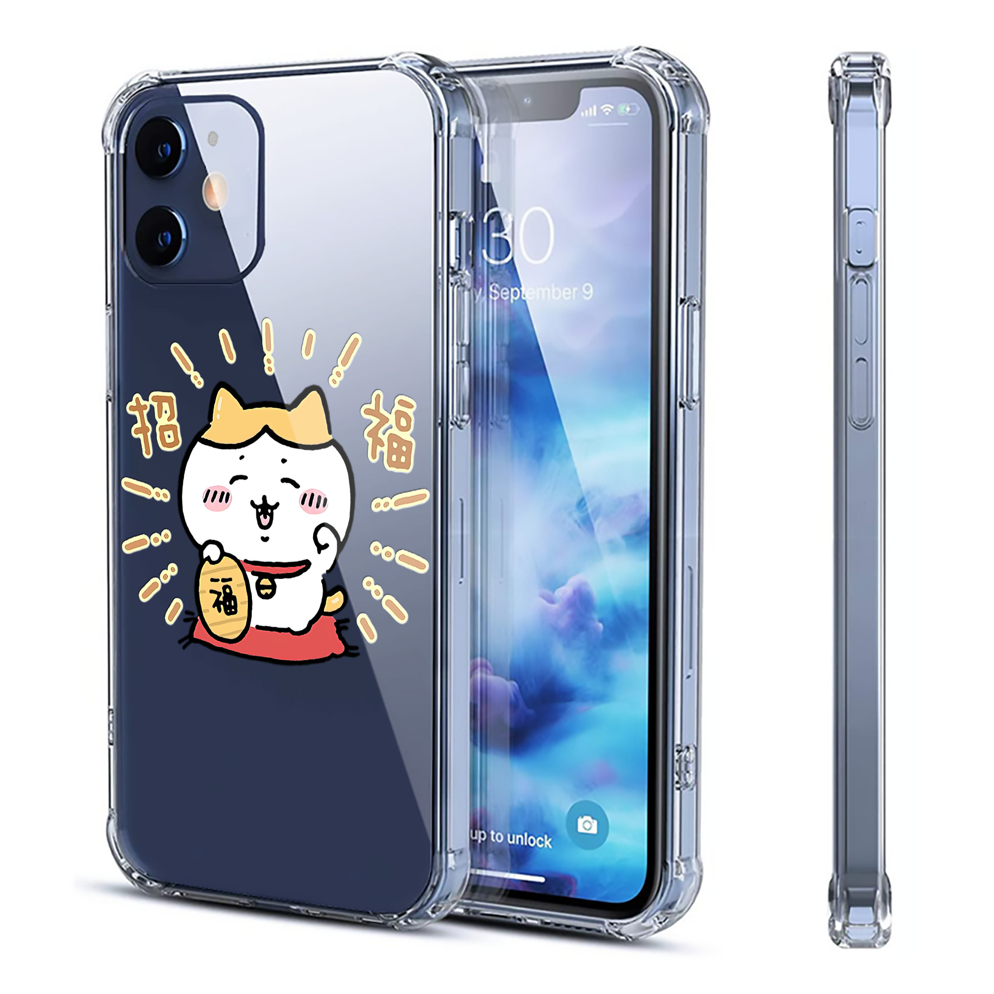 （画像用） ちいかわ ハチワレ Chii-kawa hachiware 【iPhone 12シリーズ対応】透明スマホケース（クリアソフトケース）